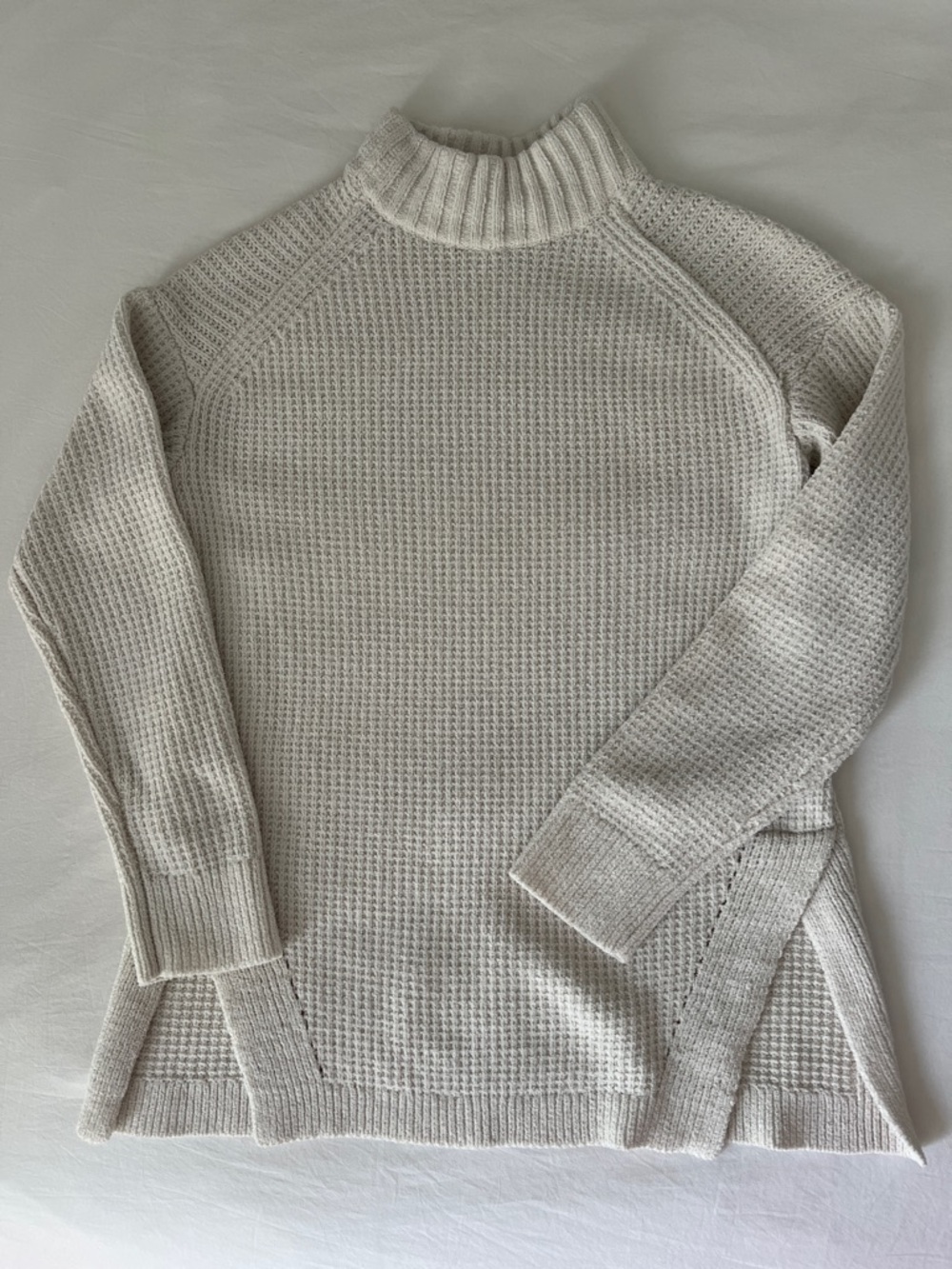 a new day Cream Ribbed Funnel Neck Sweater